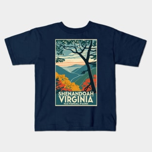 A Vintage Travel Art of the Shenandoah National Park - Virginia - US Kids T-Shirt